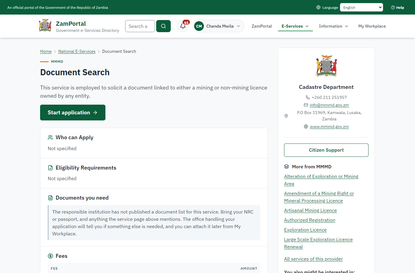 Read the service page (desktop)