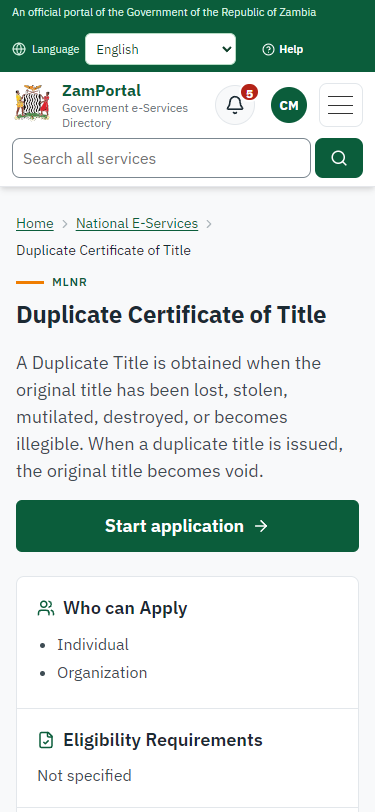 Read the service page (375 px phone)