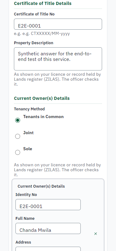Fill in the application form (375 px phone)