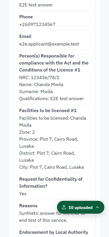 Check the answers and confirm the declaration (375 px phone)