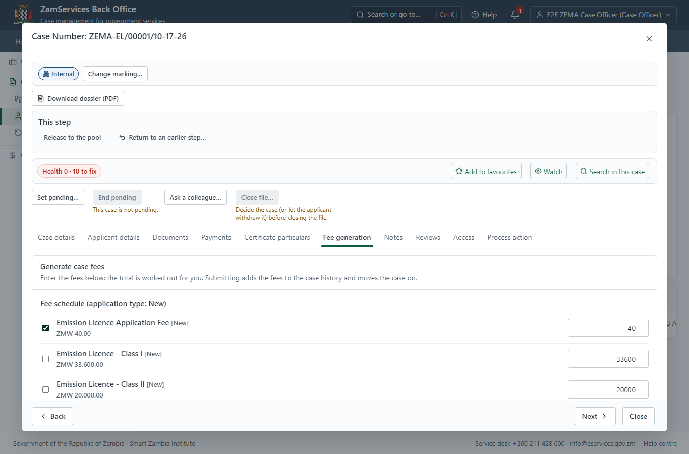 Work out the fee (desktop)