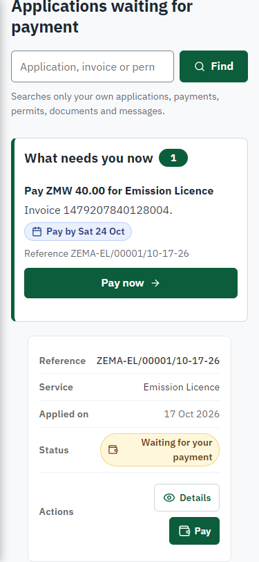 See that the fee is due (375 px phone)