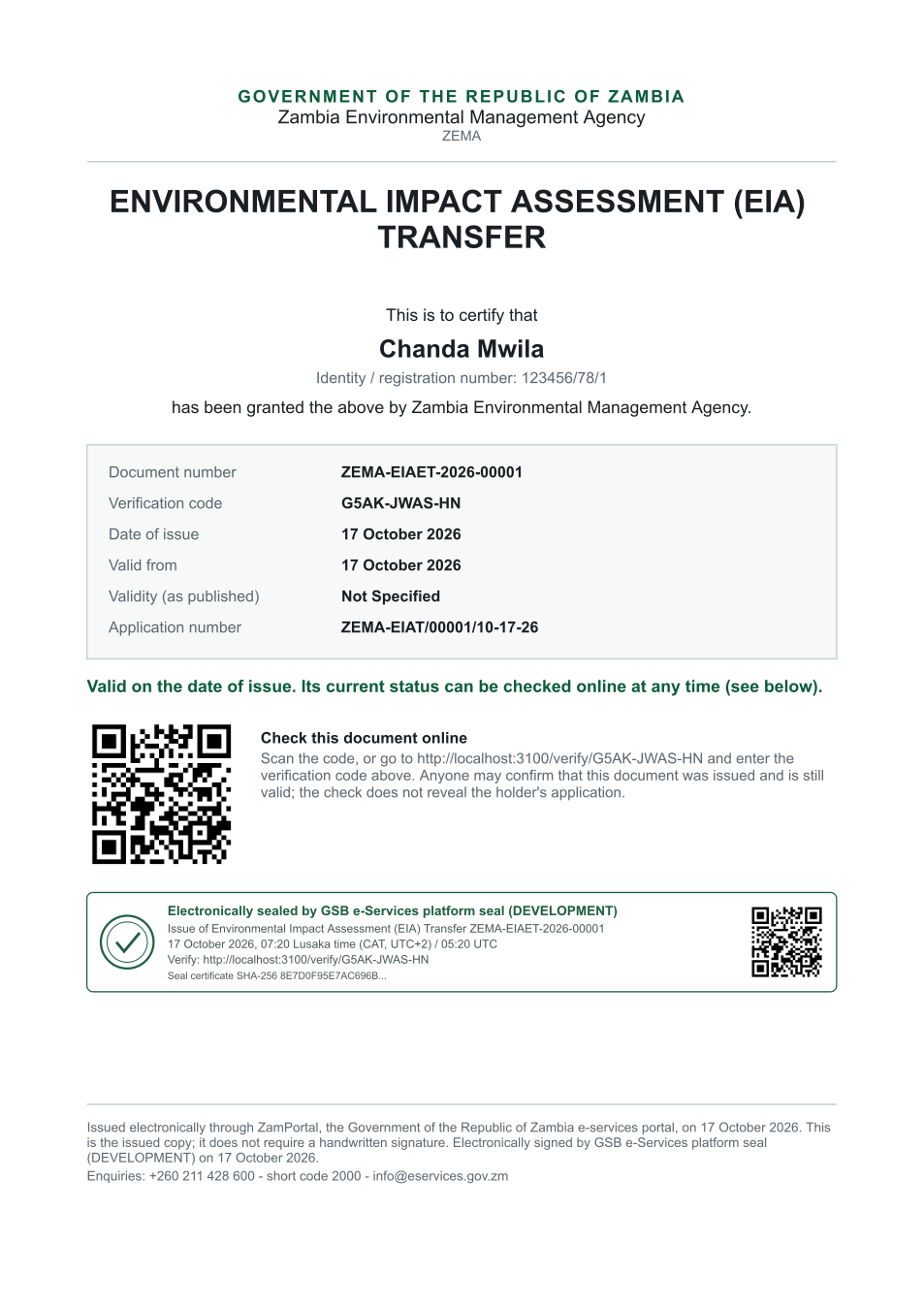 Environmental Impact Assessment (EIA) Transfer (sealed PDF)