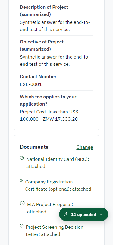 Check the answers and confirm the declaration (375 px phone)