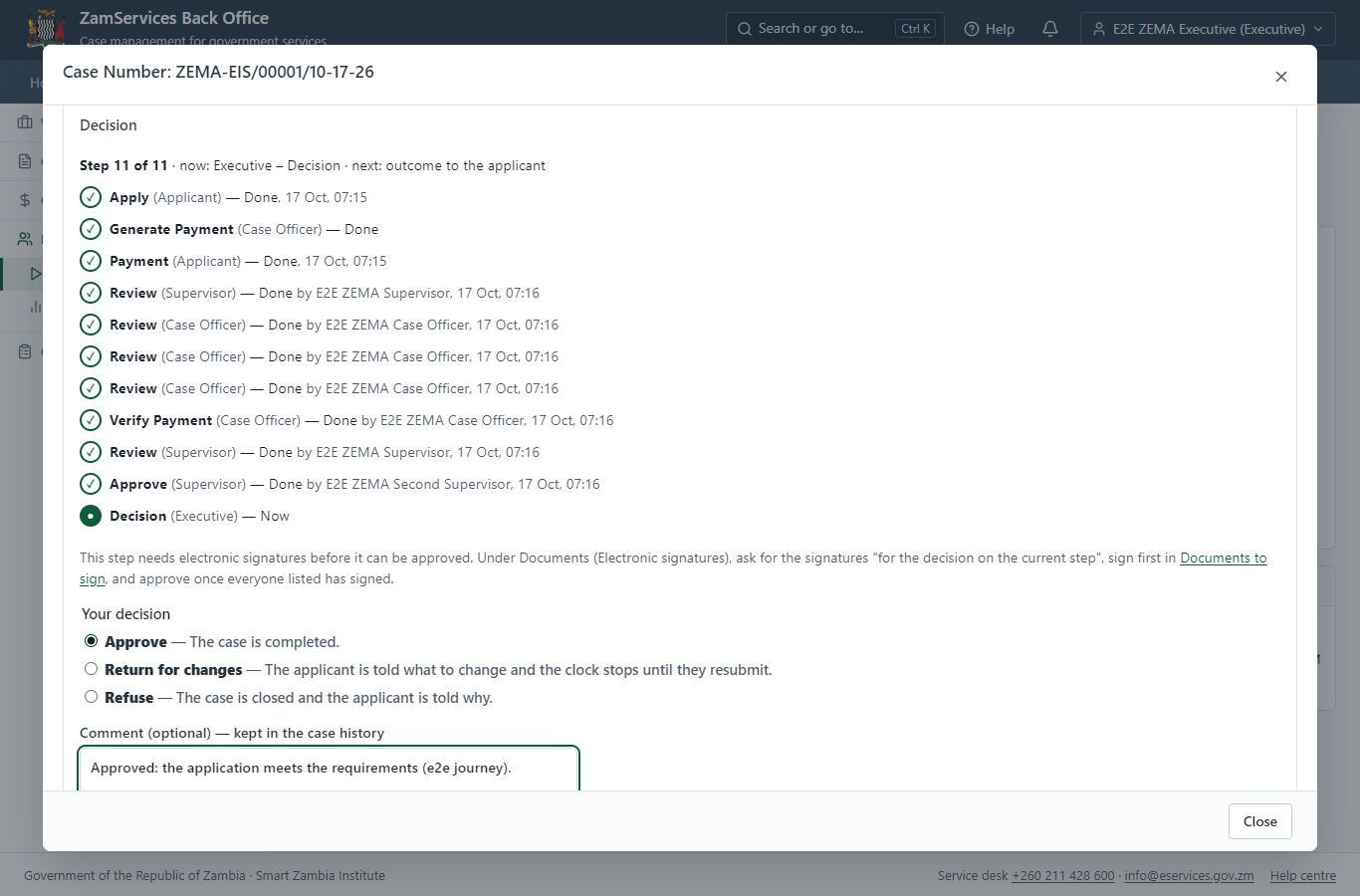 Decide: Review, Inspect, e-Sign (desktop)