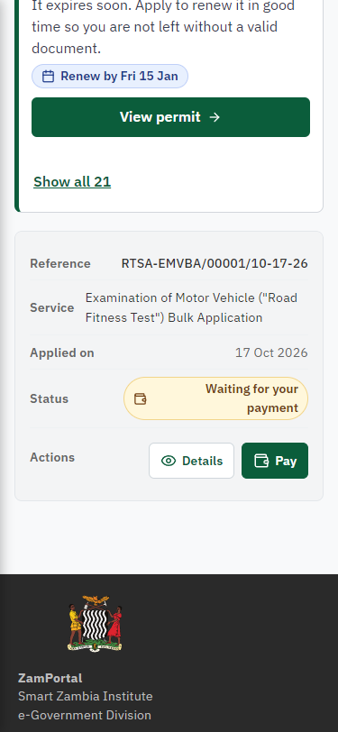 See that the fee is due (375 px phone)