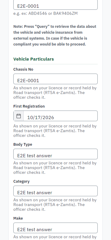 Fill in the application form (375 px phone)