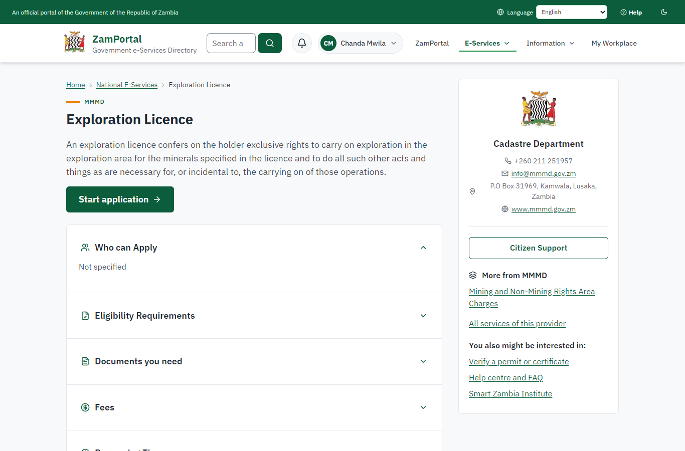 Find the service and read its page (desktop)