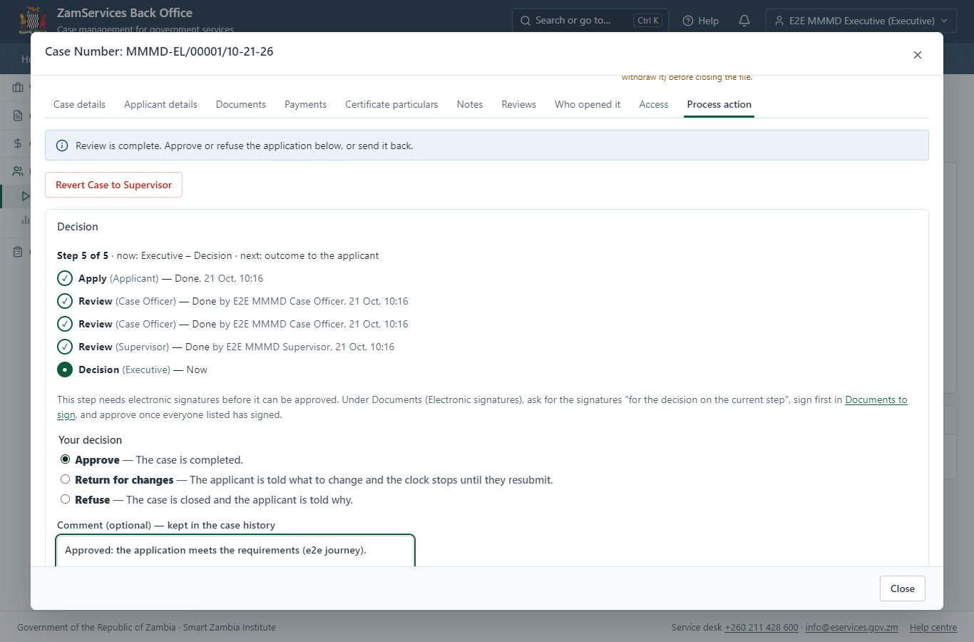 Decide: Review, Inspect, e-Sign (desktop)
