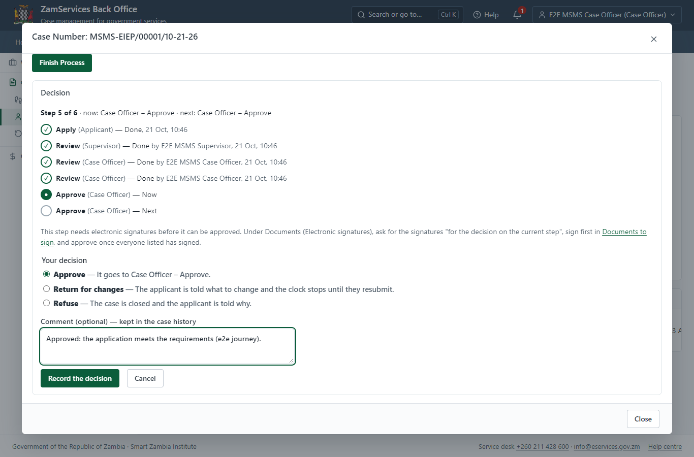 Decide: Review, e-Sign and Complete (desktop)