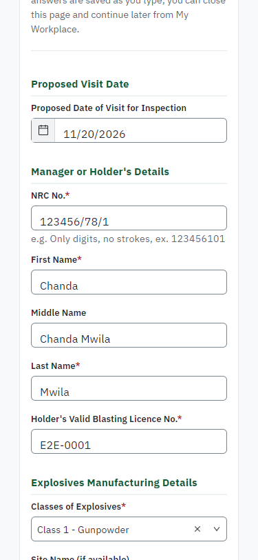 Fill in the application form (375 px phone)