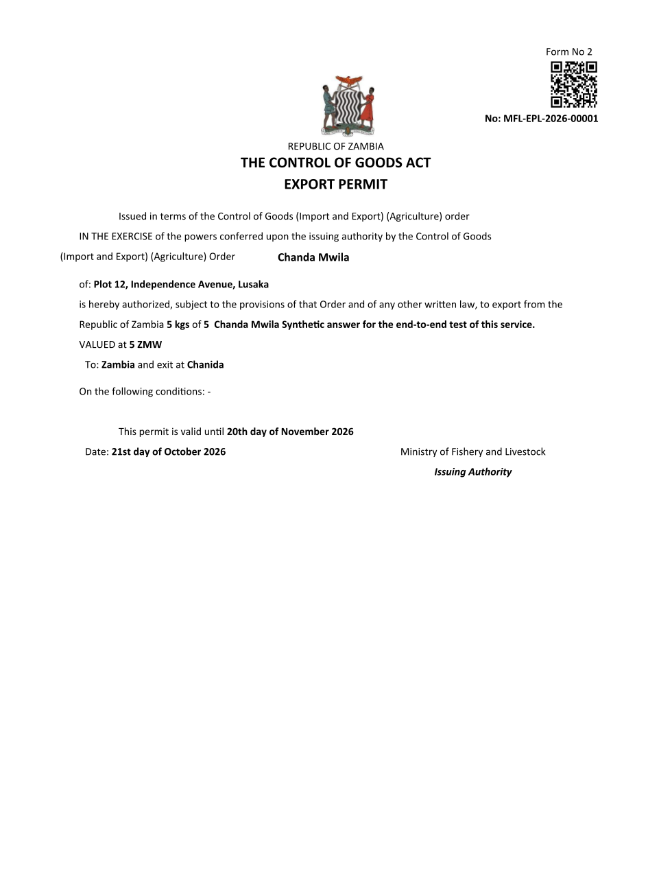 CoGA Export Permit (sealed PDF)