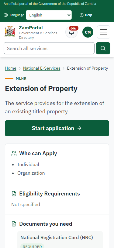 Read the service page (375 px phone)