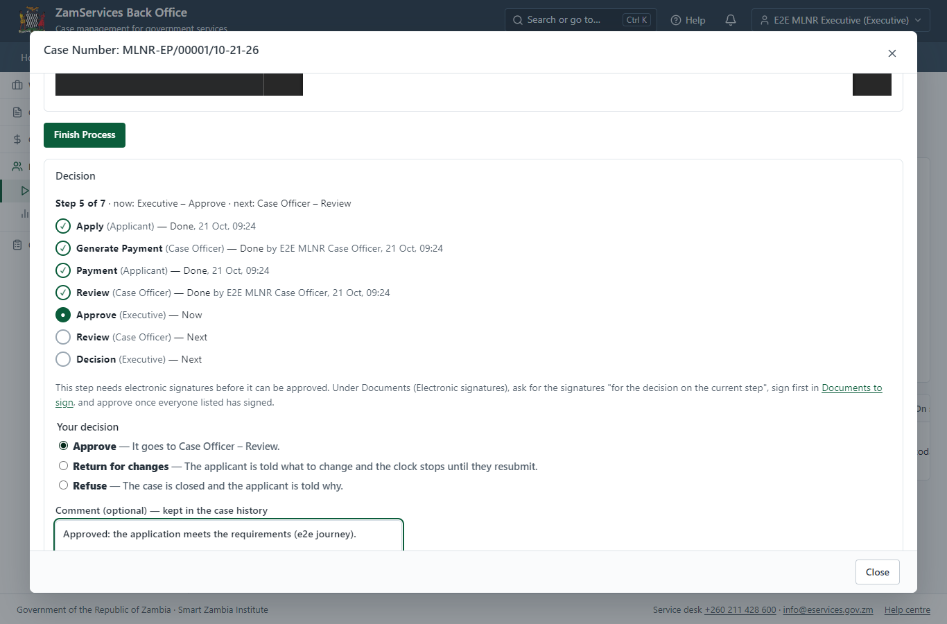 Decide: e-Sign, Send to Deeds (desktop)