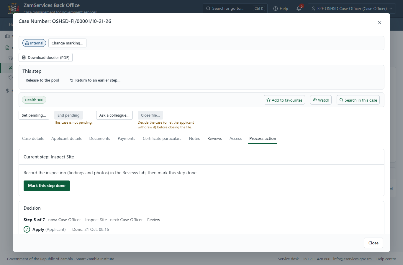 Conduct Inspection, Generate Report Findings (desktop)