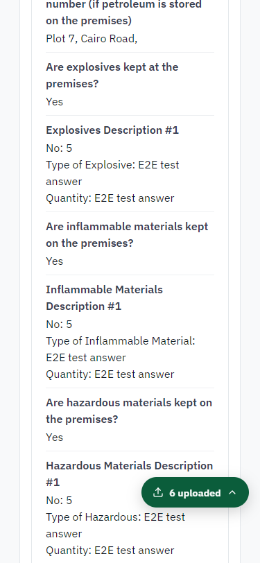 Check the answers and confirm the declaration (375 px phone)