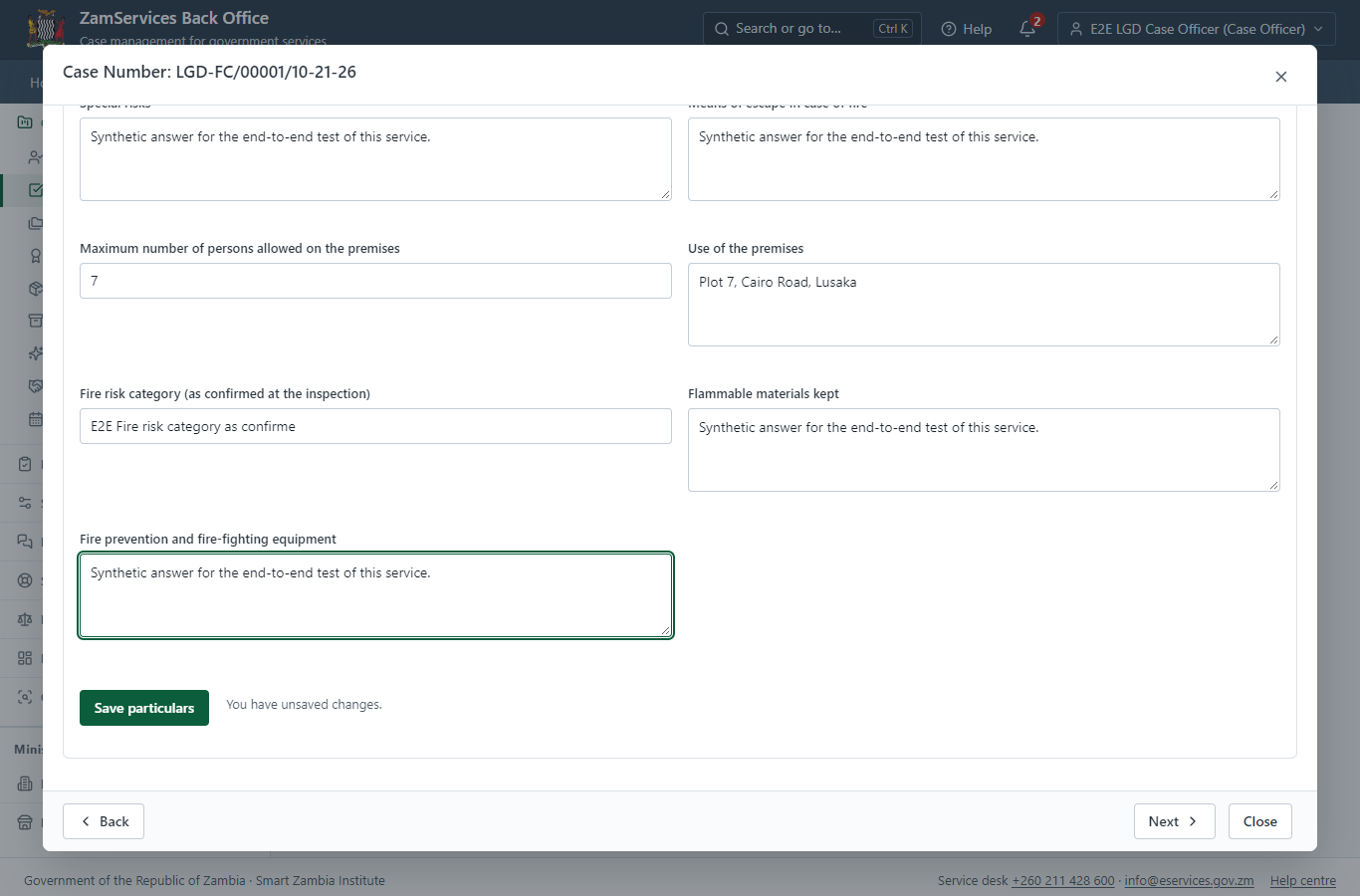 Fill in the certificate particulars (desktop)