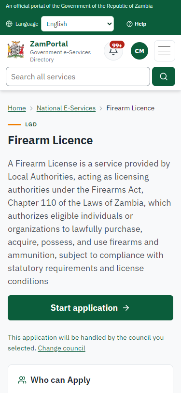 Read the service page (375 px phone)