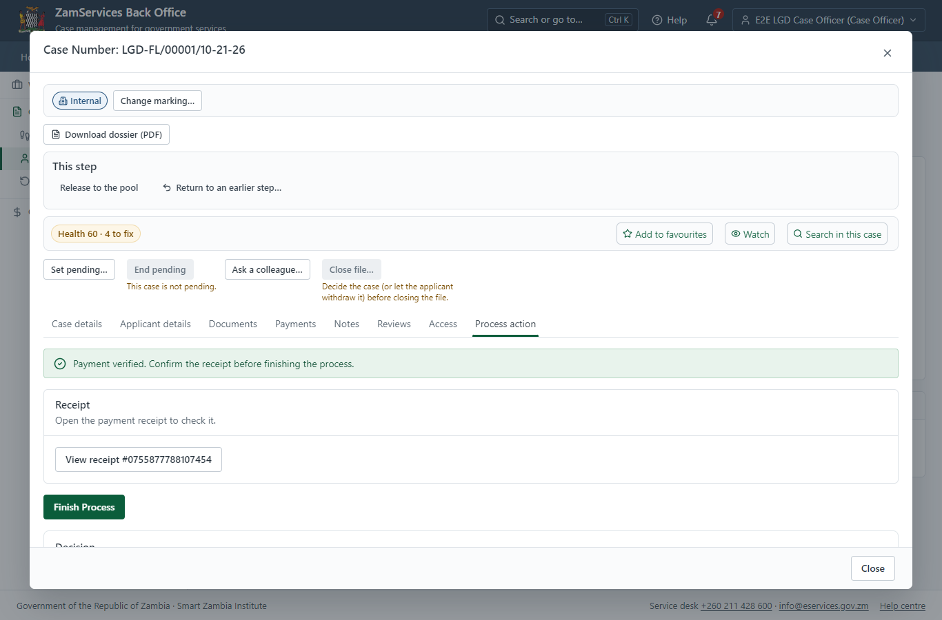 Additional payment settled (desktop)