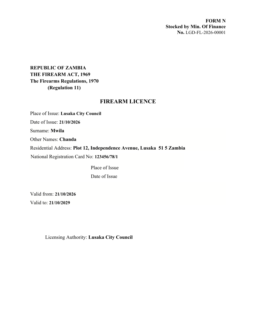 Firearm Licence (sealed PDF)