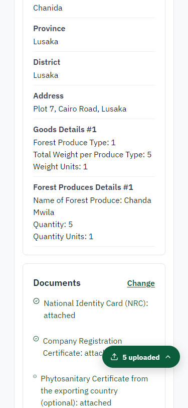 Check the answers and confirm the declaration (375 px phone)