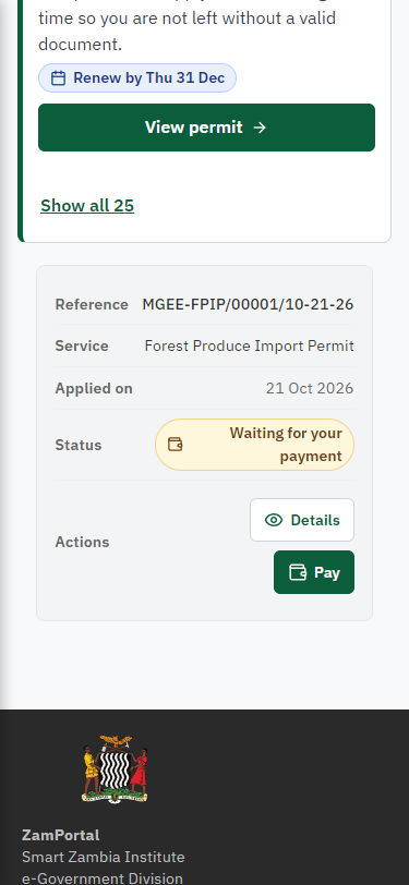 See that the fee is due (375 px phone)