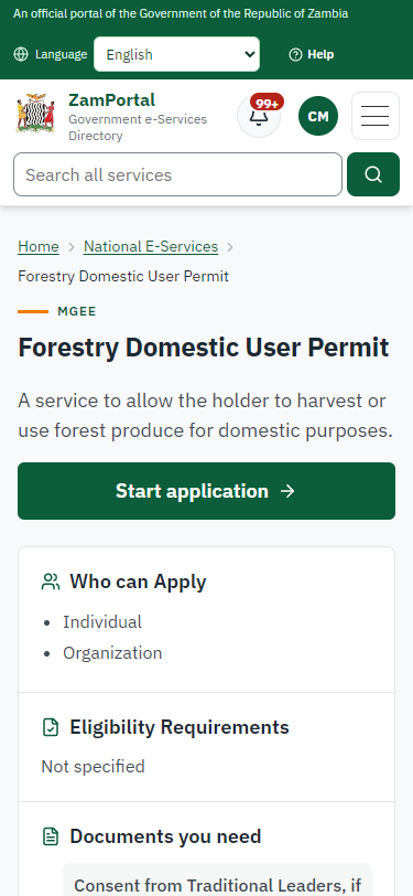 Read the service page (375 px phone)