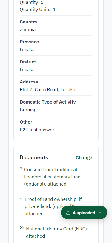 Check the answers and confirm the declaration (375 px phone)