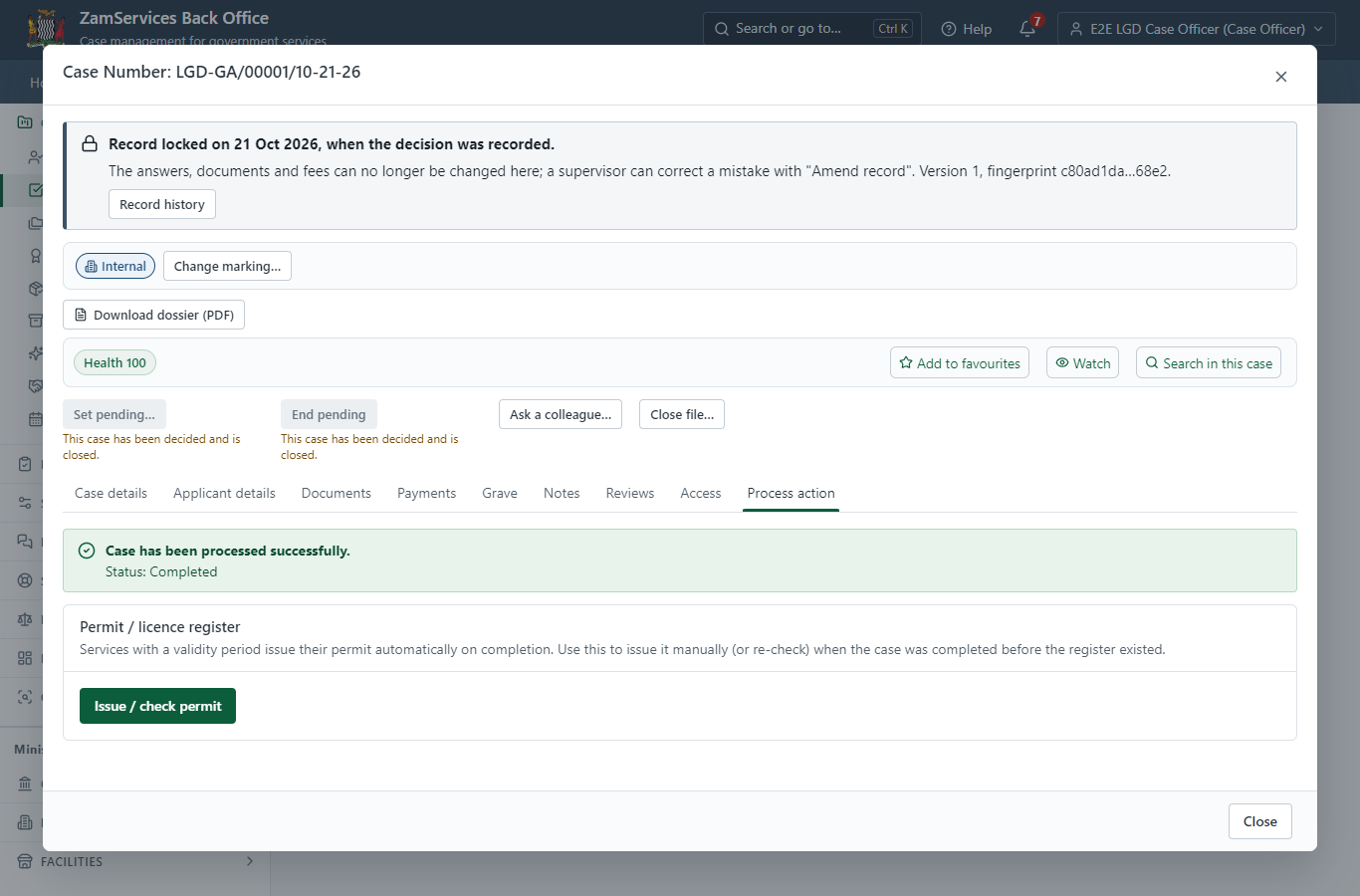 Issue the document (desktop)
