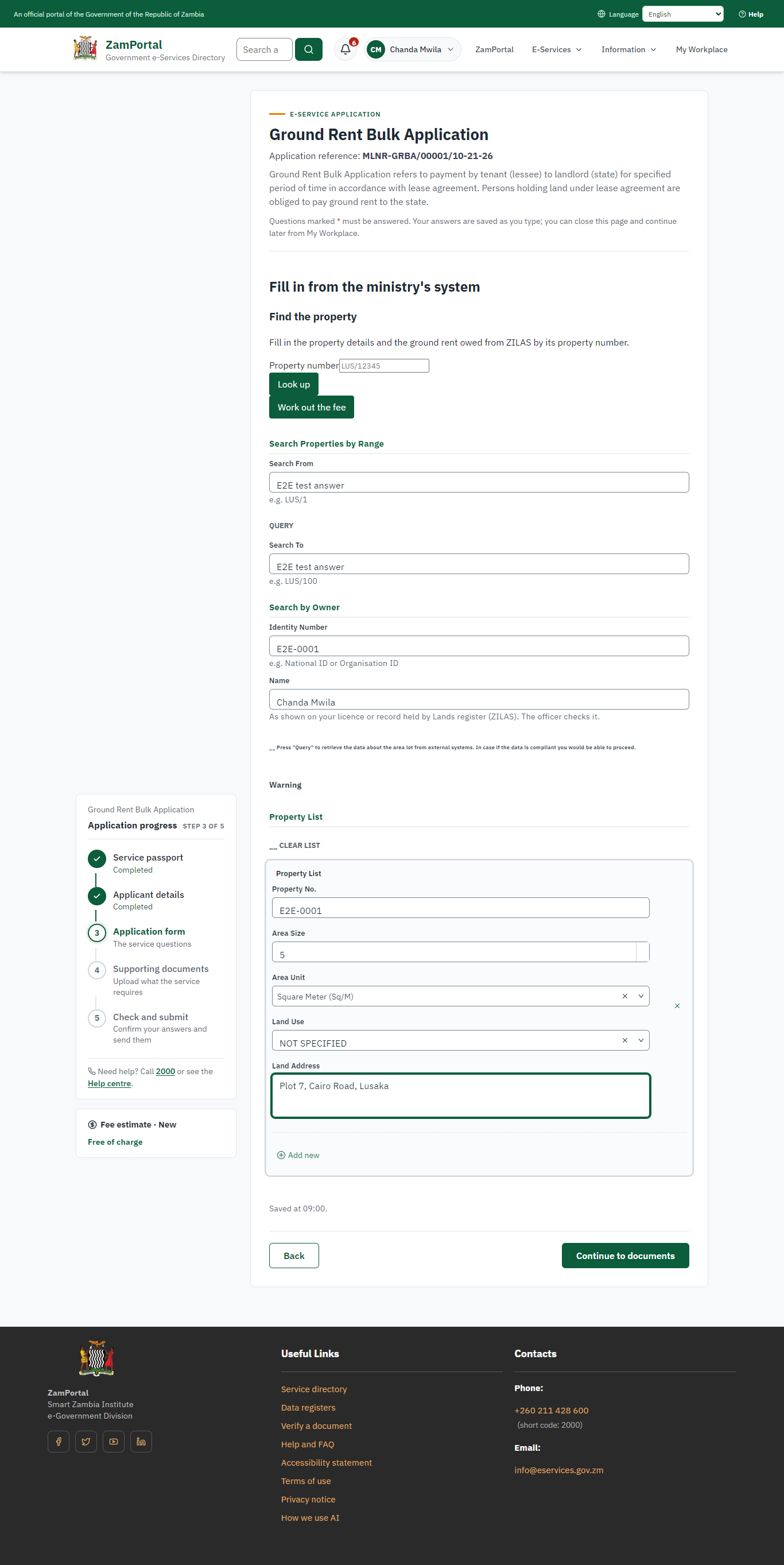 Fill in the application form (desktop)