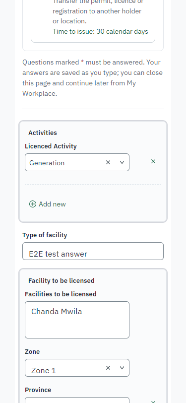 Fill in the application form (375 px phone)