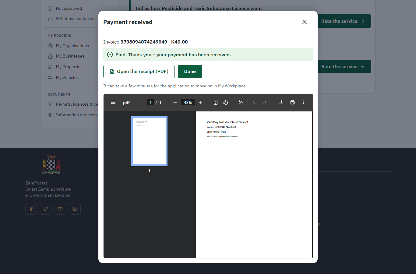 Payment received (desktop)
