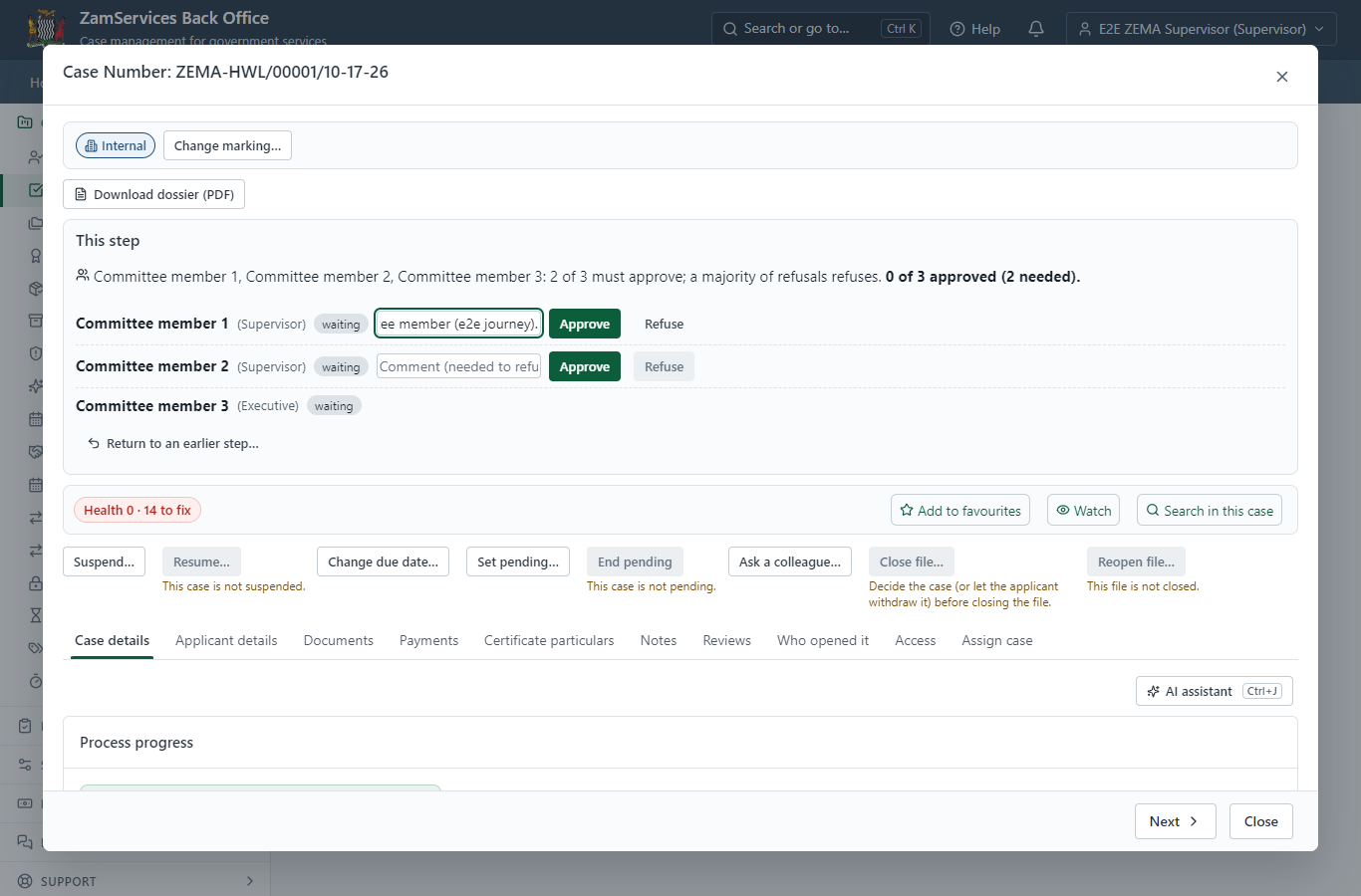 Committee: Organize Voting, Report Decision (desktop)