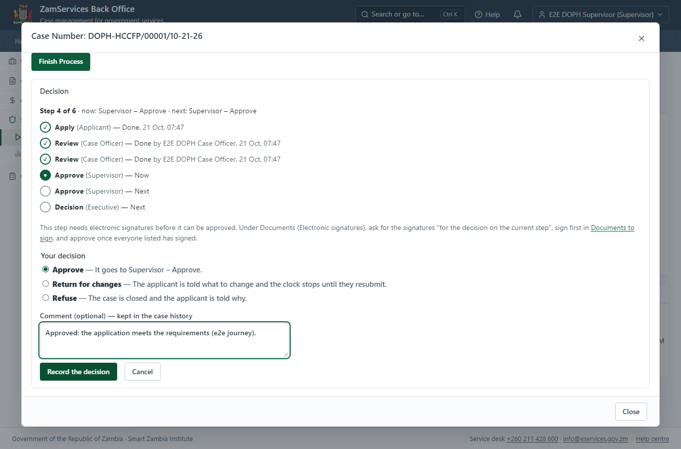 Decide: Supervisor Review & e-Sign (desktop)