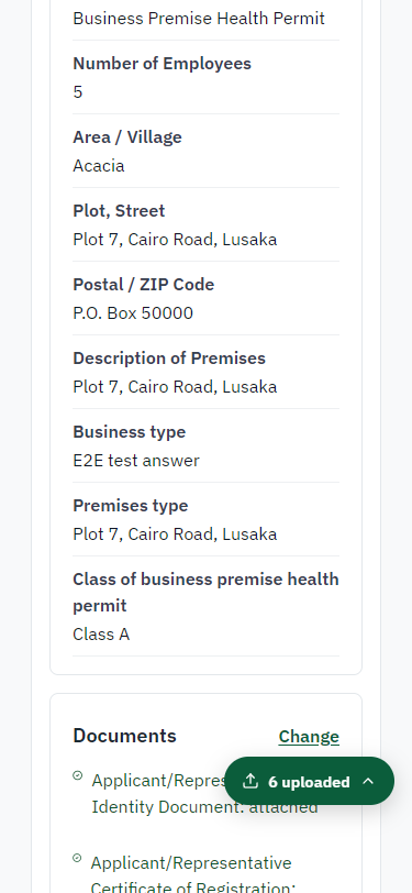 Check the answers and confirm the declaration (375 px phone)
