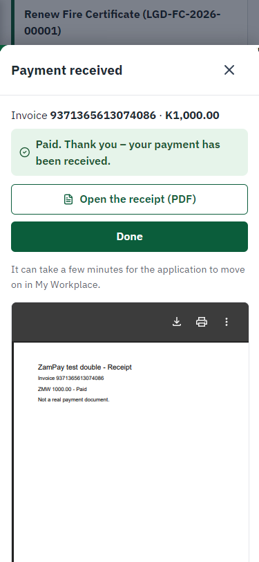 Payment received (375 px phone)
