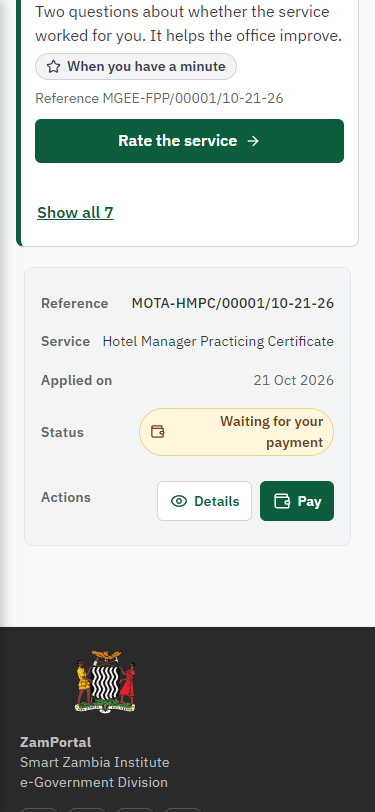See that the fee is due (375 px phone)