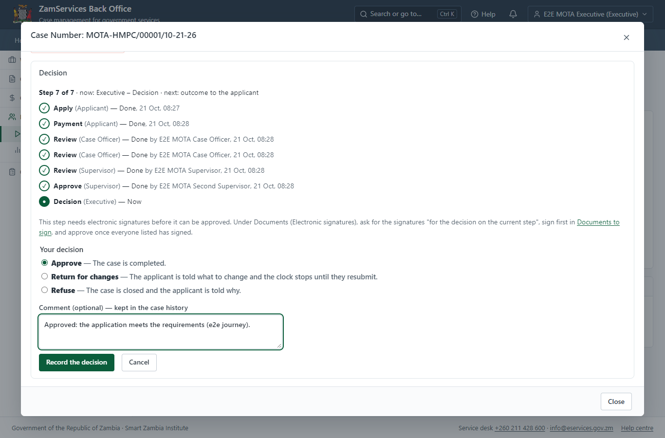 Decide: Review, Inspect, e-Sign (desktop)