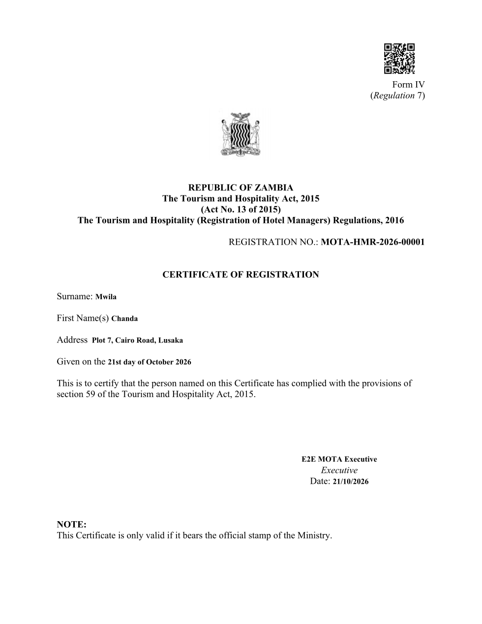 Hotel Manager Registration (sealed PDF)
