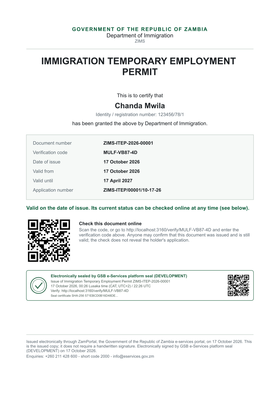 Immigration Temporary Employment Permit (sealed PDF)