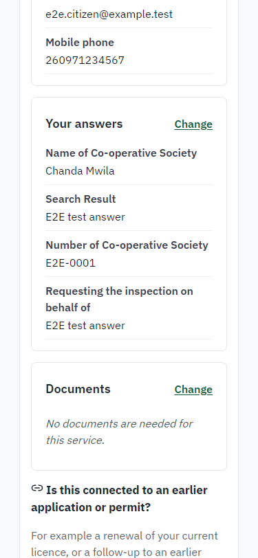 Check the answers and confirm the declaration (375 px phone)