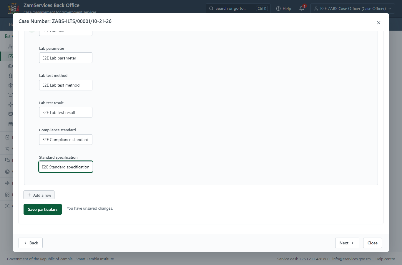 Fill in the certificate particulars (desktop)