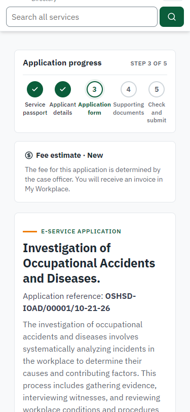 Fill in the application form (375 px phone)
