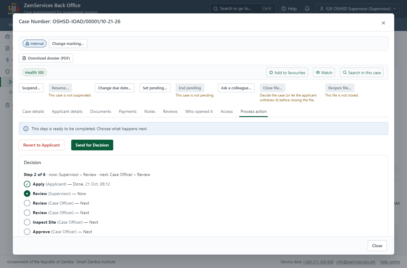 Review, Inspect, Assign to Specialist' (desktop)