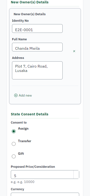 Fill in the application form (375 px phone)