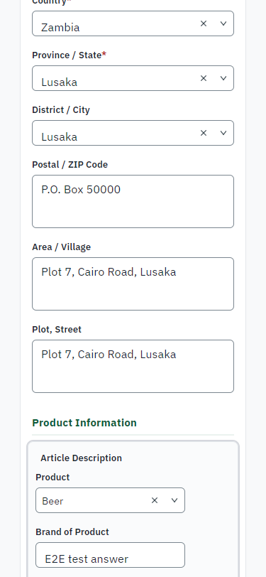 Fill in the application form (375 px phone)