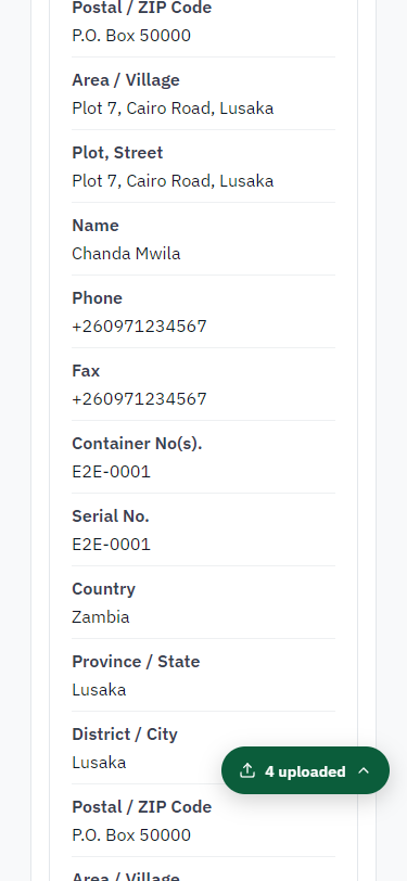 Check the answers and confirm the declaration (375 px phone)
