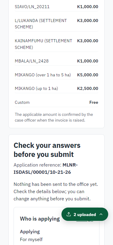 Check the answers and confirm the declaration (375 px phone)