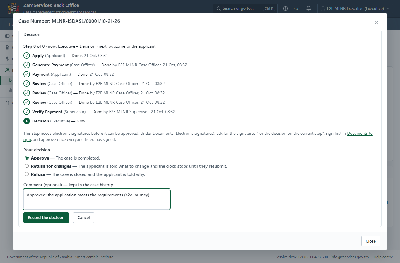 Decide: Review, Inspect, e-Sign Surveyor General (desktop)