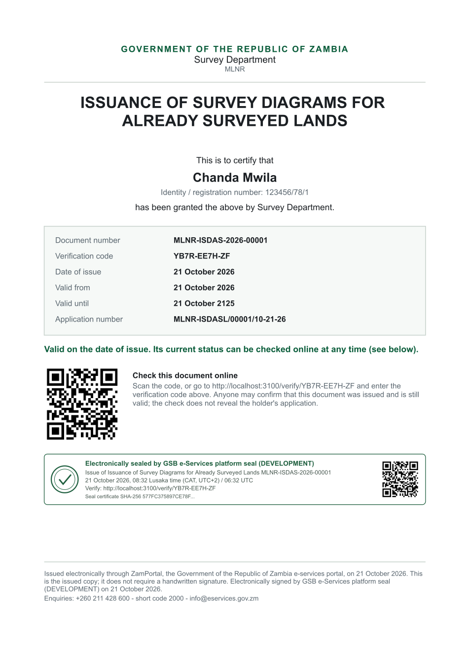 Issuance of Survey Diagrams for Already Surveyed Lands (sealed PDF)